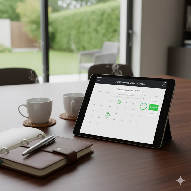 Planification de la visite sur un calendrier